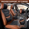 TIEHESYT Leather Car Seat Covers Full Set with Lumbar Support,