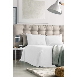 HotelSheetsDirect Bed Sheets Set - 1600 Thread Count, 4 Pieces (1 Flat, 1 Fitted Sheet, 2 Pillow Cases) - 100% Bamboo Sheet Sets, King - White