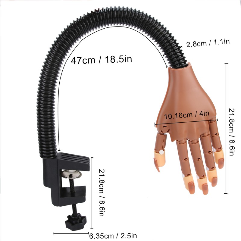 Flexible Movable False Fake Hands Nail Art Manicure Practice Hand