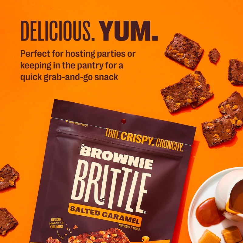 Brownie Brittle – Salted Caramel Thin and Crispy Sweet Snacks