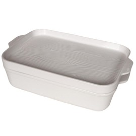 Temp-tations by Tara 13x9, 4 Qt DISH, Lid-it (Tray), Baker Casserole or Lasagna Dish (Woodland White)