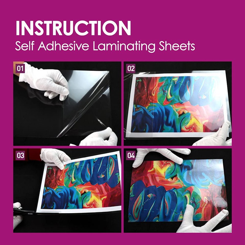 Self Adhesive Laminating Sheets 12.3x17.1 inch, 20 Pack, 4mil Thickness,