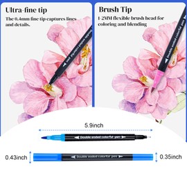 BQUKKIMAG 120 Colored Art Brush Markers Pens for Adult, Fine Point Art Marker, Double Tip Colored Pen, Coloring Book Markers for Adult, Hand Lettering, Drawing