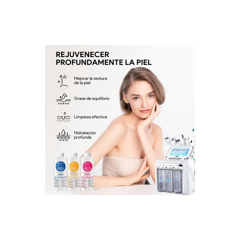 Kit Soluciones Hydrafacial As1 Sa2 Ao3 Hydradermabrasion