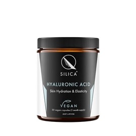 Qsilica, Vegan Hyaluronic Acid Capsules 30 Day Supply, 200mg Plant-Based Sodium Hyaluronate for Skin Hydration, Elasticity, Smoothness and Nail Strength