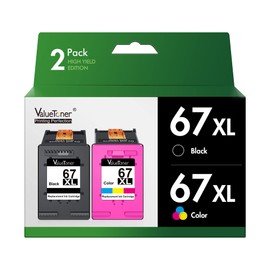 Valuetoner Valuetoner Remanufactured Ink Cartridges Replacement for HP 67 Ink cartridges Black/Color Combo Pack 67XL for Envy 6055 6055e 6052 6455e 6452 6458 DeskJet 2755e 2700 2755 4152 4155 4155e 4158 2-Pack