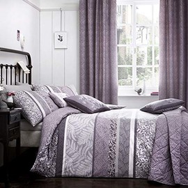 Dreams & Drapes, Hanworth, Easy Care Duvet Cover Set, Single, Heather, Duvet Cover Set, Purple