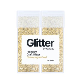 Hemway Premium Glitter Shakers - Champagne Gold | Fine Metallic Flake Sequins for Resin & Epoxy Crafts | Craft Supplies for Tumblers, Festival, Hair, Face, Body, Eye & Nail Art | 130 g (2 Pack)
