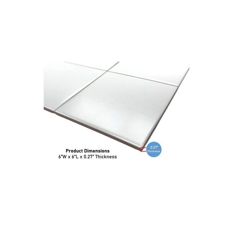 6 in Ceramic Wall Tile Matte 6x6 Square Box of