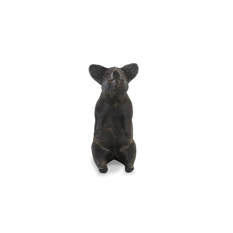 Cheungs Cast Iron Sitting Pig Table Décor, Black