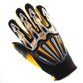 1Storm Youth Kids Motocross Gloves Motorcycle BMX MX ATV Dirt Bike Bicycle Cycling Gloves Skeleton Yellow