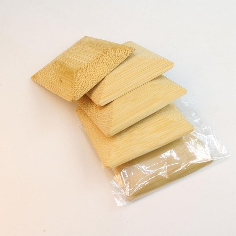luzen 5Pcs 2.75 Inch Square Bamboo Pot Scrapers Pan Scraper