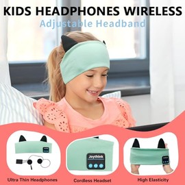 Joythink Bluetooth Headband Headphones Kids Sleep Headphones for Girls Boys Soft Music Headband for Sleeping, Travel, Audio Play, Adjustable Kids Headset