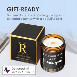 Thank You Candle, Thank You Gifts for Women, Small Appreciation Gifts for Men, Gratitude Gifts for Coworkers, Appreciation Gifts for Her, Thank You Gifts for Friends, Birthday, Christmas, Gift Ready