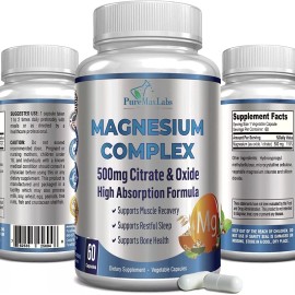 Magnesium Citrate Citrato de Magnesio 500 mg puro Citrato de Magnesio 60 Tabletas YS .......