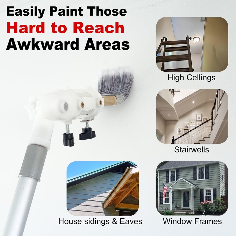 Multi Angle Paint Brush Extender V2, Long Handle Paint Brush,