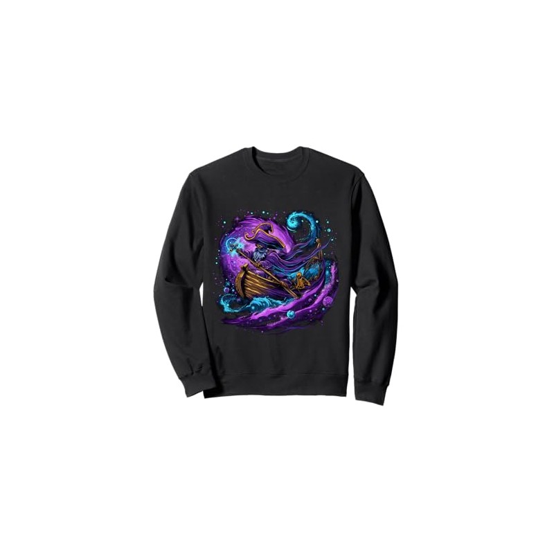 Piratenmagier: ein Zauberer mit Zauberstab im kosmischen All Sweatshirt