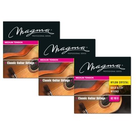 Magma Classical Guitar Strings Medium Tension Special Crystal Nylon and Bronze 85/15 Gold Alloy Classical Acoustic Guitar Strings (GC110D) - 3 Sets