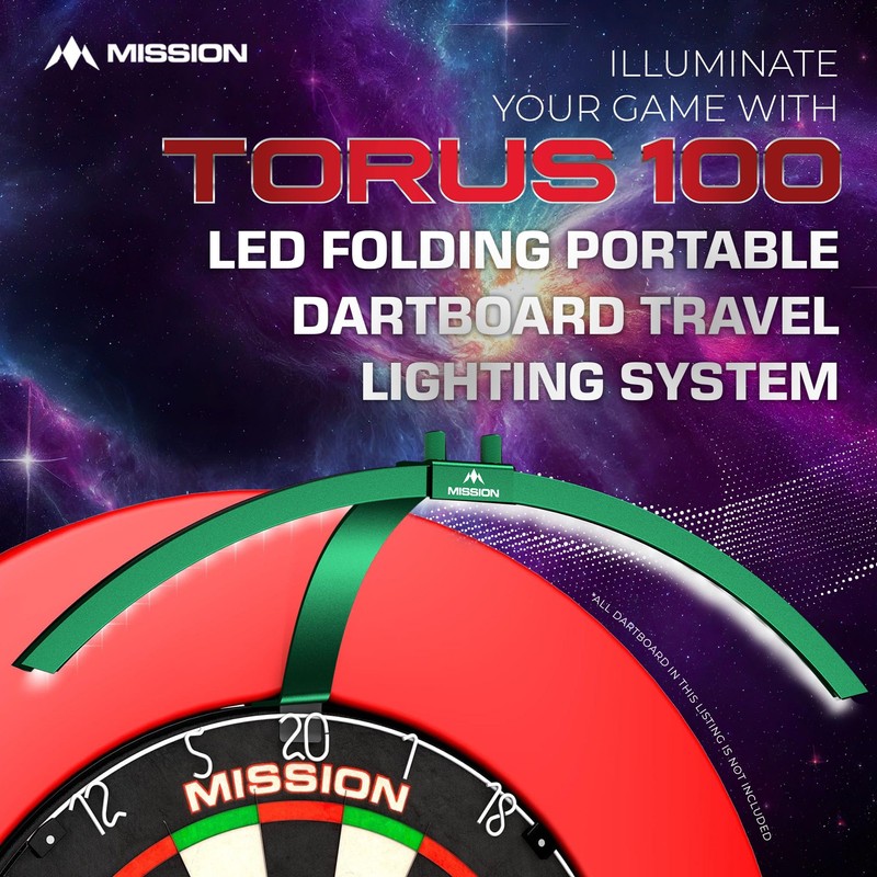 Mission Darts TOR100 Torus 100 Dartboard LED Foldable Portable Dartboard