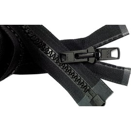 (190cm , Black) - Bimini Top 10 Black Marine Double Pull Zipper 190cm YKK Zipper Reversible Moulded with 2 Heads Separating