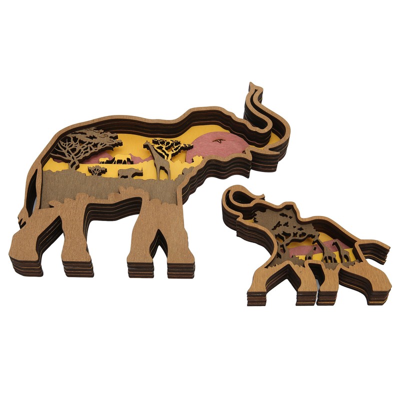 Elephant Statue Boxwood Mechanical Engraving Safe Durable Exquisite Details Elephant