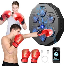 Music Punch Boxing Machine,The Upgraded 2.0 Smart Bluetooth Boxing Equipment with Gloves, Music Boxing Machine for Adults and Kid, Wall-Mounted Exercise Equipment for Home