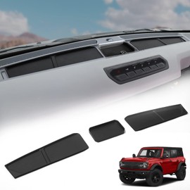 Mabett Car Dash Non-Slip Rubber Pad 3 PCS for Ford Bronco Accessories 2021 2022 2023 2024, Non-Slip Shock Proof Dashboard Mat fit Bronco 2/4-Door, Car Interior Cover Tray