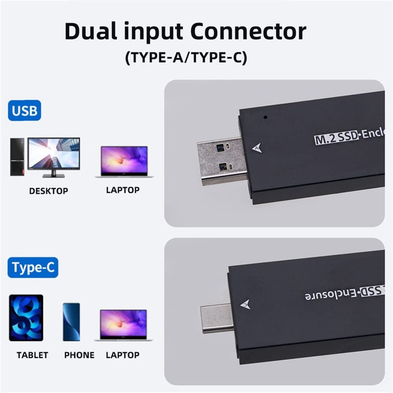 NFHK Combo Type-C & USB3.0 to NVME M-Key M.2 NGFF