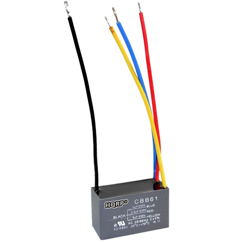 HQRP Capacitor for Harbor Breeze Ceiling Fan 3uf+3.5uf+6uf 4-Wire plus
