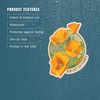 Die Cut Sticker Monterey, California, Poppies, Vinyl Sticker 3 to