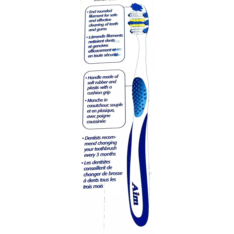 Aim Massage Pro Soft Bristle Standard Toothbrush 6 Pack Individually