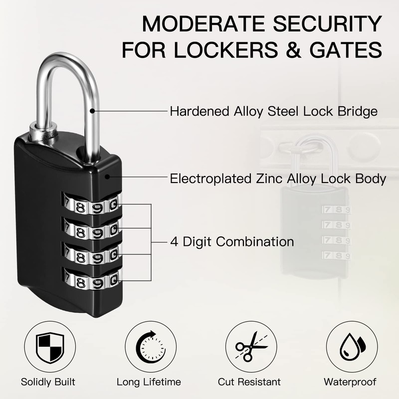 Moxweyeni 30 Pcs 4 Digit Combination Lock Small Combo Luggage