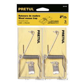 Pretul RAT-4M, 2 Trampas de madera para ratón, pedal de activación, 4"
