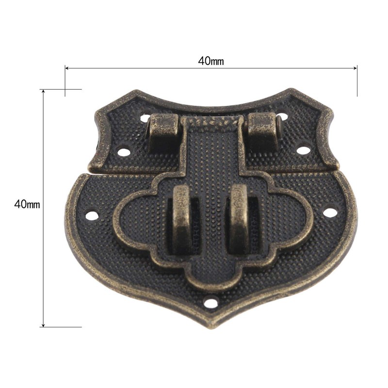 Vintage Lock Latch Hasp with 7 Screws Peach Heart Shape