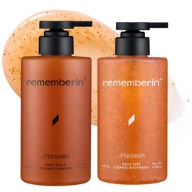 Remember Sweet Persimmon Body Wash 500g + Sweet Persimmon Shampoo 500g Body Odor Removal Noneral Elderly Smell, Sweat Smell, Head Odor Removal Set, 1 Set / 리멤버린 단감 바디워시 500g + 단감 샴푸 500g 체취제거 노네랄 노인냄새 땀냄새 정수리냄새 제거 세트, 1세트