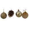 Gold bauble and pine cone set - 20 pieces