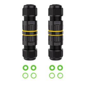 5 Pin IP68 Outdoor Waterproof Electrical Wire Connector for 5-12mm Wire Diameter, (Max 16A, 450V), 2 Way 2 Packs