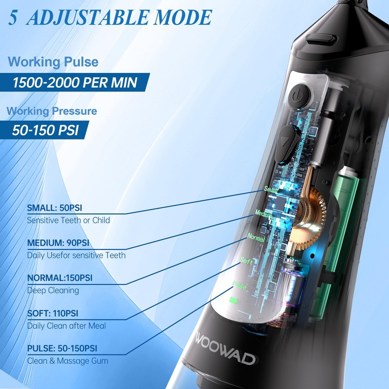 LQIAD Water Flosser Cordless, Portable Oral Irrigator for Teeth