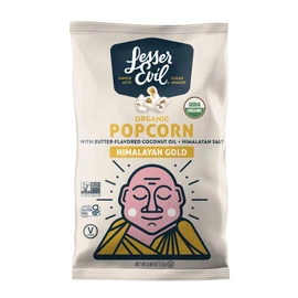 Lesserevil Himalayan Gold Organic Popcorn, No Artificial Ingredients, Coconut Oil, 0.46 Oz, Pack of 24
