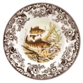 Spode Woodland Dinner Plate for Thanksgiving, Fish | 10.5 Inch Walleye Motif