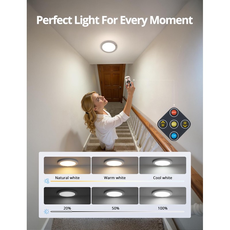 Combuh 2Pack Rechargeable Closet Lights Motion Sensored, Battery Powered Shower