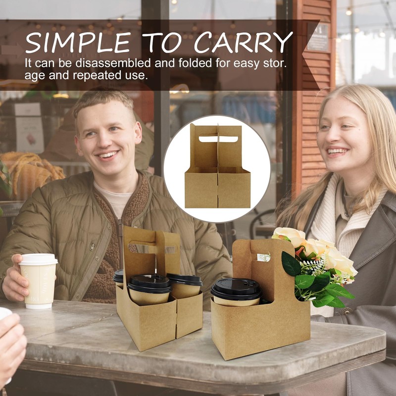 MIQQFUT 55pcs Drink Carrier With Handle 2 Or 4 Cups