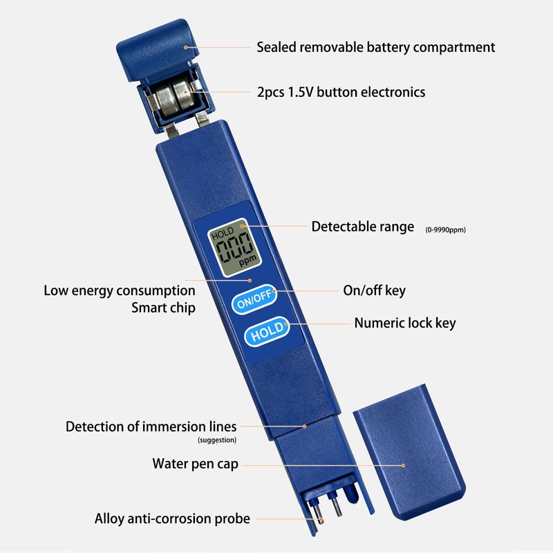 ExcellaElite TDS Meter, TDS Meter Digital Water Tester with 0-9990