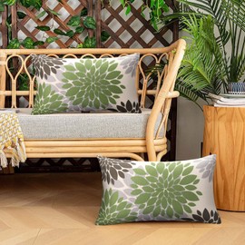 Cushion Covers Sofa Cushion Outdoor Waterproof Decorative Cushion 30 x 50 cm Spring Summer Couch Cushion Abstract Flower Decorative Cushion Cover Linen for Bedroom Sofa Chair Bed Garden Patio Office