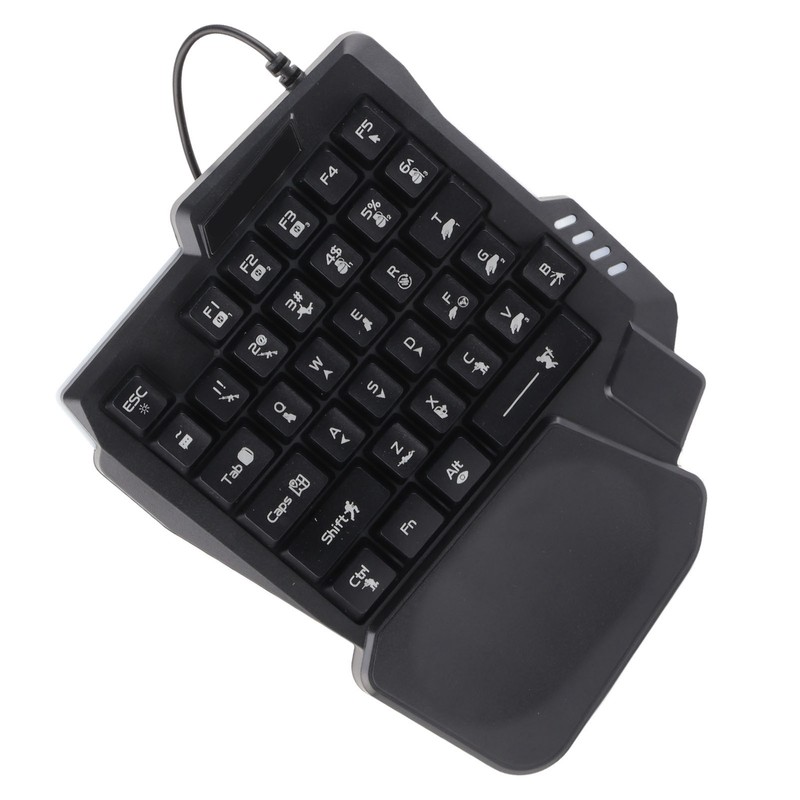 One Handed Gaming Keyboard 35 Keys Waterproof Wide Palm Rest