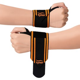TYNOR Wrist Wraps for Weightlifting with Heavy Duty Thumb Loop 2 Pack Professional Wrist Strap for Men & Women Powerlifting Bodybuilding Tendonitis Arthritis Adjustable Wrist Support Brace, One Size