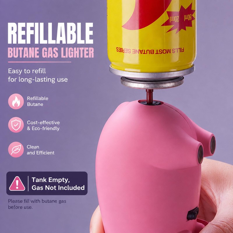 Torch Lighter Cute Pig Shape Creative Desktop Ornament, Dual Jet