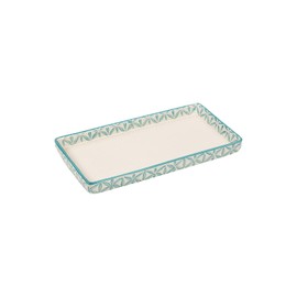 Tranquillo Rectangular Bathroom Tray Hand Printed Ceramic Oriental 23 x 12 x 2.5 cm