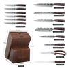 Dfito Knife Block Set,15 PCS Knife Set with Block and