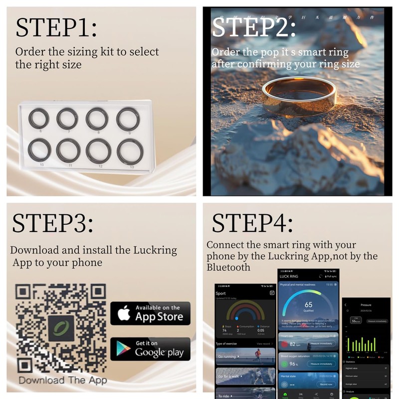 POP IT S Sizing Kit Smart Ring - Ring Sizer